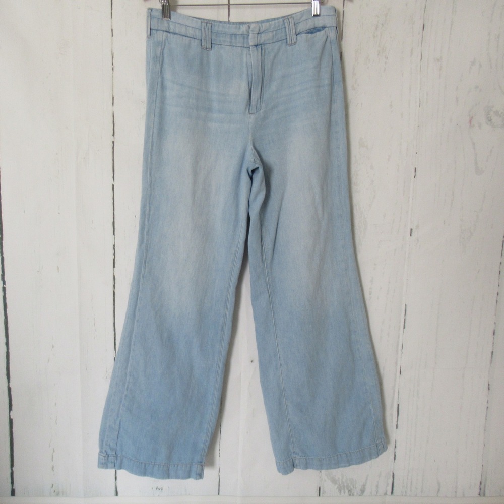 Anthropologie Pilcro Jeans 30 Wide Leg Cotton Linen Trouser High Rise